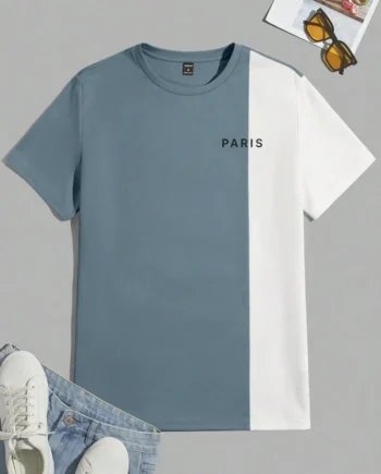 Manfinity Modomio Men Letter Graphic Two Tone Tee (free size)