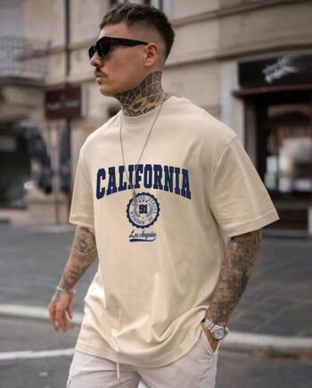Men Letter Graphic Tee (free size)