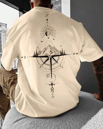 Manfinity LEGND Men Mountain Graphic Printed Round Neck Short Sleeve TShirt, Boyfriend Gift, For Going Out (free size)