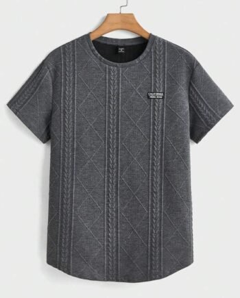 Manfinity Modomio Men Summer Letter Patchwork Round Neck Short Sleeved Casual TShirt (free size)