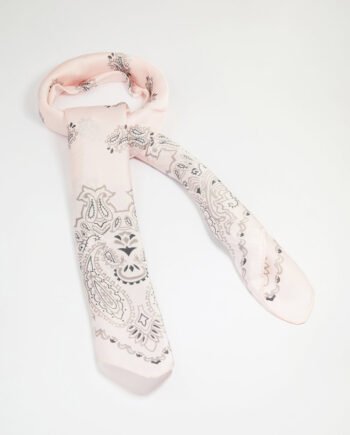 Pink & White Fabric Western Print Scarf