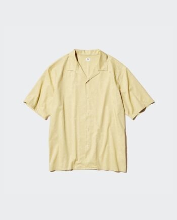 Modal Cotton Open Collar Shirt | Short Sleeve | Print