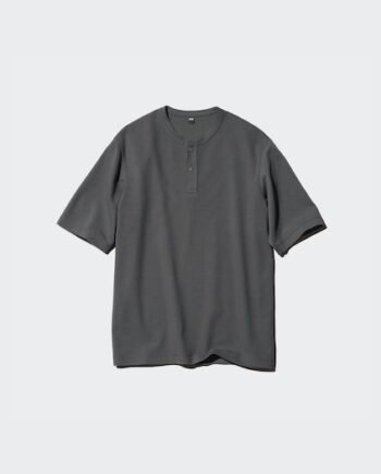 Dry Waffle Henley Neck T-Shirt